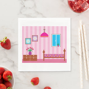 Pink Bedroom Paper Napkins