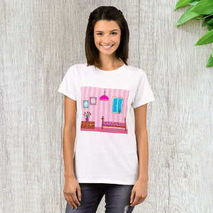 Pink Bedroom Womens T-Shirt