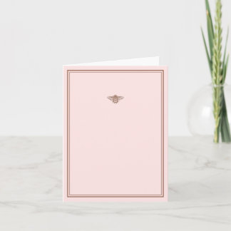 Pink Bee Note Card