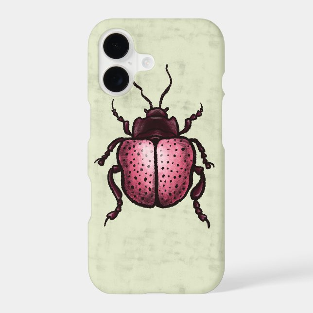 Pink Beetle Cute Bug Art - Insect Lover (Back)