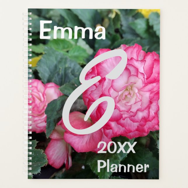 Pink Begonia Flower  Planner (Front)