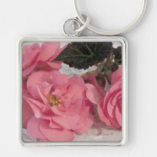 Pink Begonias Key Chain
