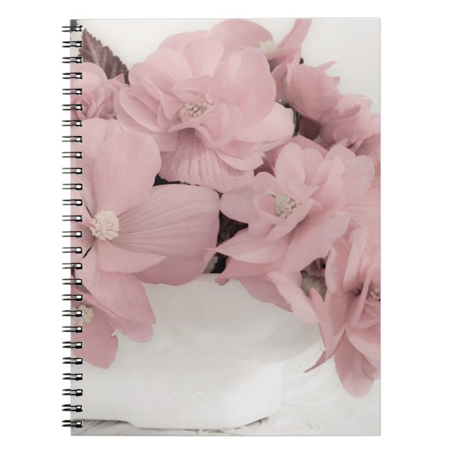Pink Begonias Spiral Notebook (Front)