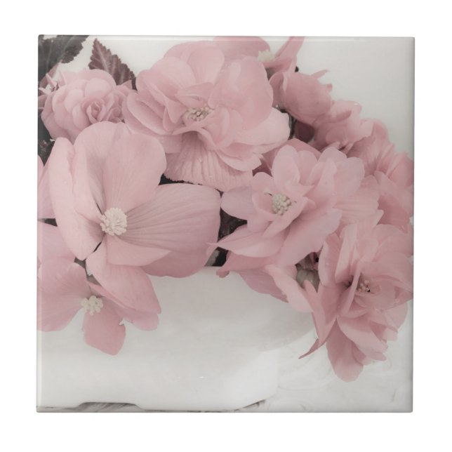 Pink Begonias Tile (Front)