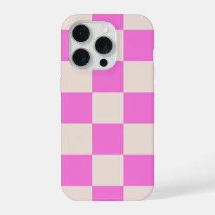 Pink Beige Checkerboard Phone Case