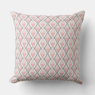 Pink beige geometric pattern cushion