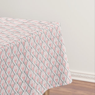 Pink beige geometric pattern tablecloth