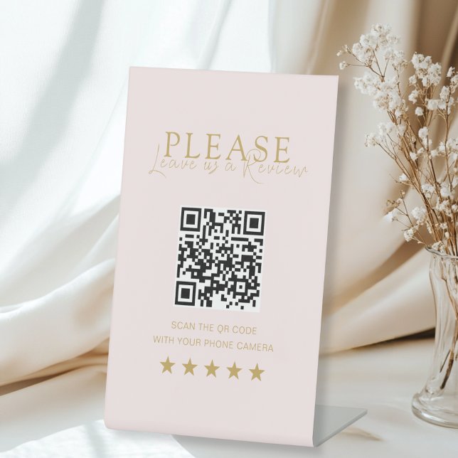 Pink-Beige-Gold Minimal Elegant Salon Social Media Pedestal Sign (Pink-Beige-Gold Minimal Elegant Salon Social Media Pedestal Sign)