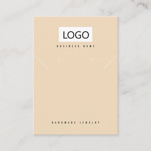 Pink Beige Jewellery Earrings Necklace Display Car Business Card (Front)