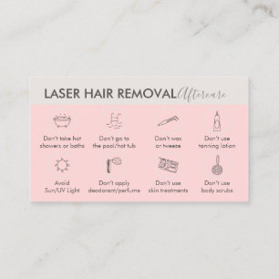 Pink Beige Laser Hair Removal Aftercare Business Card