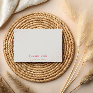 Pink Beige Minimalistic Classic Polka Dot Confetti Thank You Card