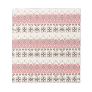 Pink beige ornament notepad