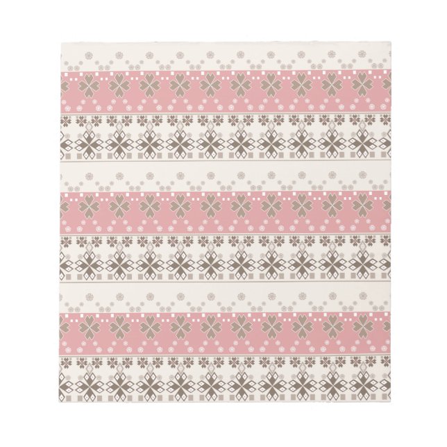 Pink beige ornament notepad (Front)
