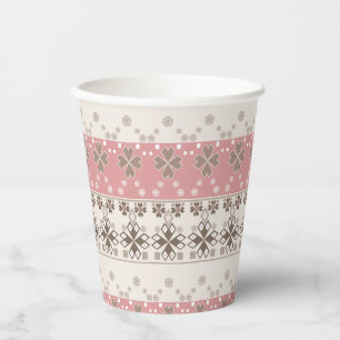 Pink beige ornament paper cup