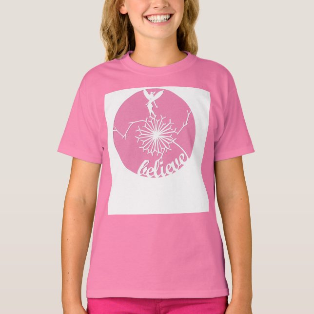pink believe fairy t-shirt (Front)