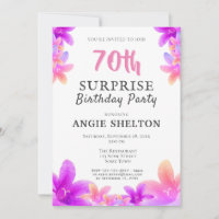 Pink Bellflowers 70th Birthday Surprise Party