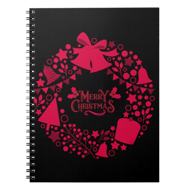 Pink Bells Merry Christmas Notebook (Front)