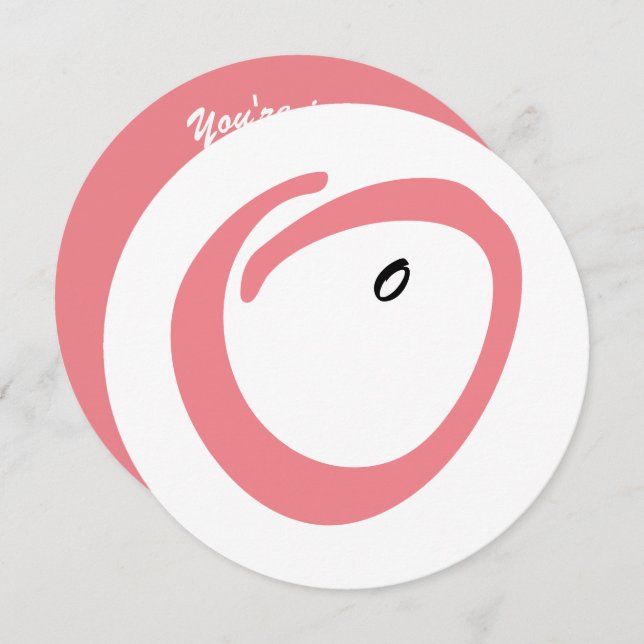 Pink belly cute baby shower invitation (Front/Back)