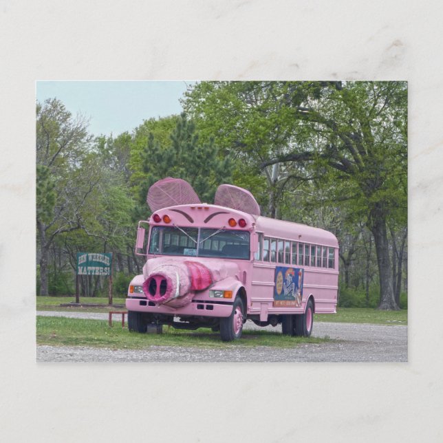Pink Ben Wheeler, Texas, Hogfest Bus Postcard (Front)