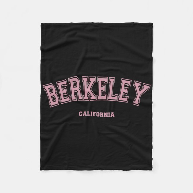Pink Berkeley California Ca Varsity Style On Berke Fleece Blanket (Front)