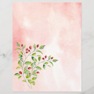 Pink Berries and Green Foliage Wedding Stationery