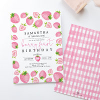 Pink Berry First Birthday Strawberry 1st Birthday