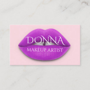 Pink Berry Lips QR Code Logo Makeup Lipstick Business Card