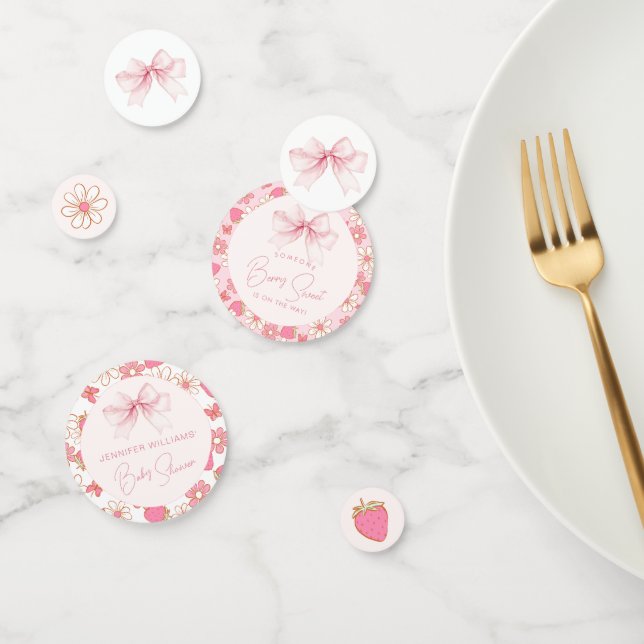 Pink Berry Sweet Strawberry Baby Shower Confetti (Group)