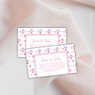 Pink Berry Sweet Sweetheart Books For Baby Shower  Enclosure Card