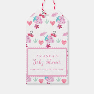 Pink Berry Sweet Sweetheart Valentine Baby Shower Gift Tags