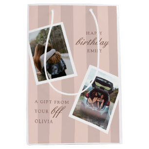 Pink Best Friends Photo Birthday Medium Gift Bag