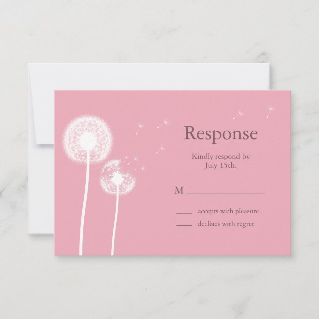 Pink Best Wishes! RSVP Card (Front)
