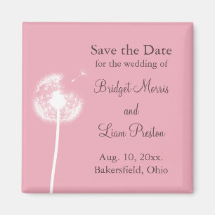 Pink Best Wishes! Save the Date Magnet