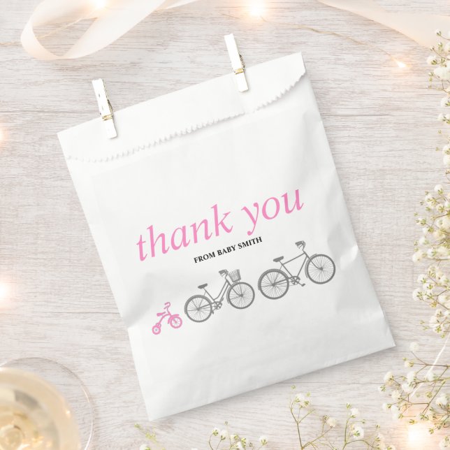 Pink Bicycle Favour Bags (Clipped)