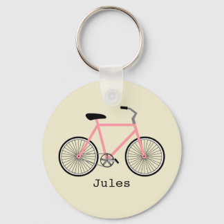 Pink Bicycle Keychain