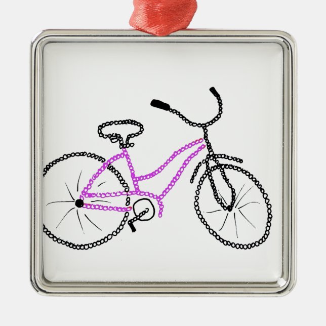 Pink Bicycle Metal Tree Decoration (Front)