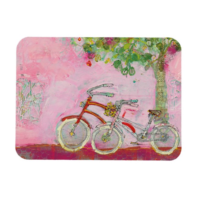 Pink Bicycles Magnet (Horizontal)