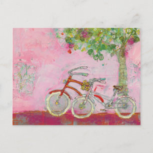 Pink Bicycles Postcard