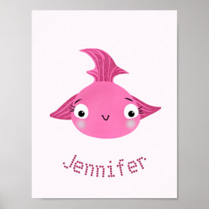 Pink big fish poster
