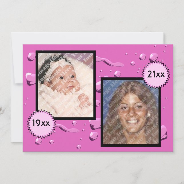 Pink Big Splash 30th Birthday Celebration Invitation (Front)