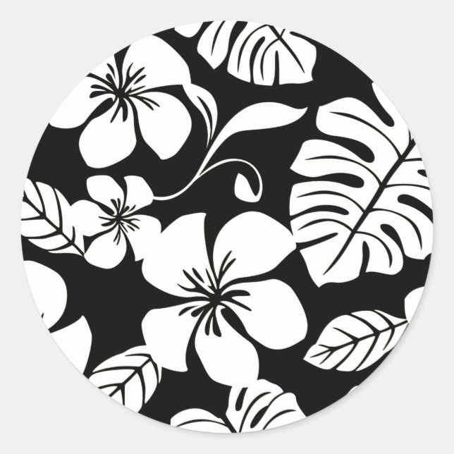PINK BIKINI (BLACK) CLASSIC ROUND STICKER (Front)