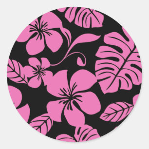 PINK BIKINI (BLACK/PINK) CLASSIC ROUND STICKER
