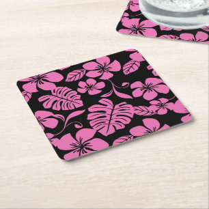 PINK BIKINI (BLACK/PINK) SQUARE PAPER COASTER