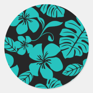 PINK BIKINI (BLACK/TEAL) CLASSIC ROUND STICKER