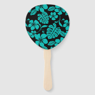 PINK BIKINI (BLACK/TEAL) HAND FAN