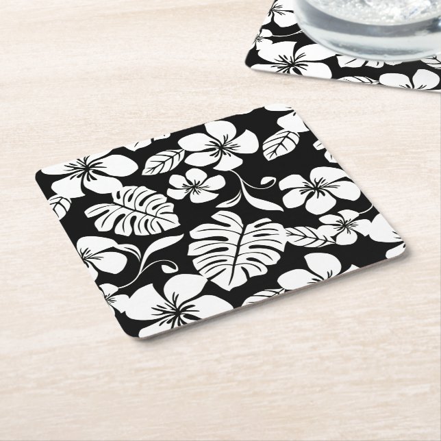 PINK BIKINI (BLACK/WHITE) Paper Coaster (Angled)