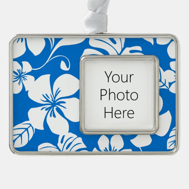 PINK BIKINI (BRIGHT BLUE) SILVER PLATED FRAMED ORNAMENT (Front)