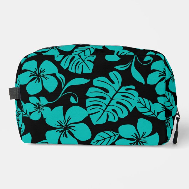 PINK BIKINI PATTERN IN BLACK/TEAL DOPP KIT (Front)