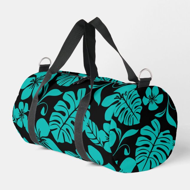 PINK BIKINI PATTERN IN BLACK/TEAL DUFFLE BAG (Left Corner)