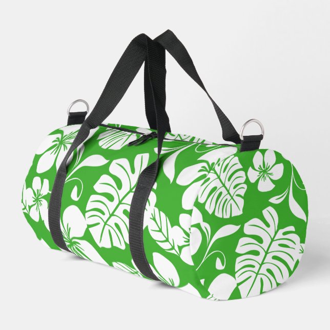 PINK BIKINI PATTERN IN GRASS GREEN DUFFLE BAG (Left Corner)